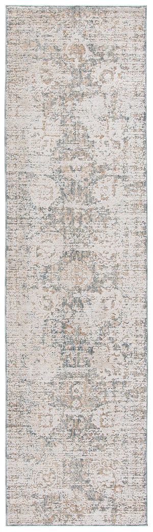 Safavieh Romance Blue Beige Ivory Runner — Low-Profile Durable Power-Loomed Hallway Rug, Transitional Style 2'-0" x 8'-0" ROM312M-28