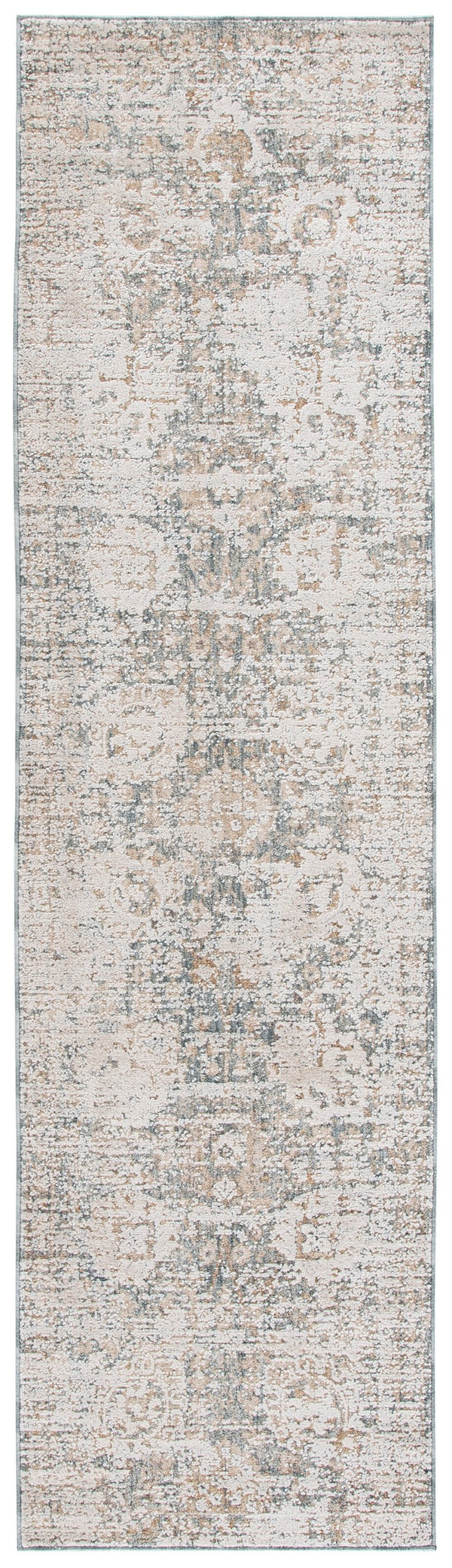 Safavieh Romance Blue Beige Ivory Runner — Low-Profile Durable Power-Loomed Hallway Rug, Transitional Style 2'-0" x 8'-0" ROM312M-28