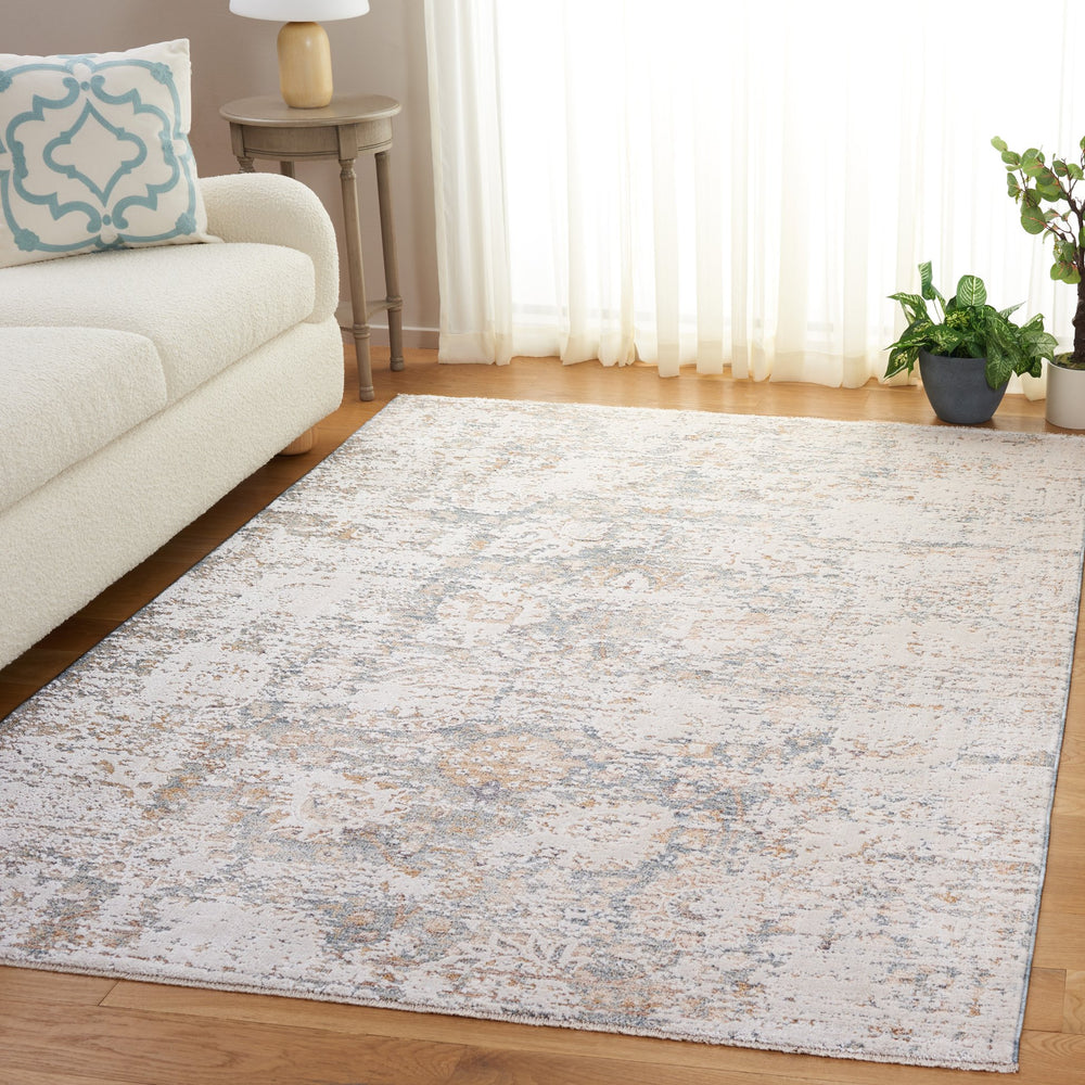Safavieh Romance Transitional Power-Loomed Rug From Turkey In Soothing Blue Beige Ivory For Elegant Rooms 9'-0" x 12'-0" ROM312M-9