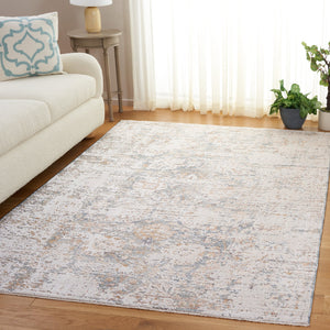 Safavieh Romance Transitional Power-Loomed Rug From Turkey In Soothing Blue Beige Ivory For Elegant Rooms 9'-0" x 12'-0" ROM312M-9