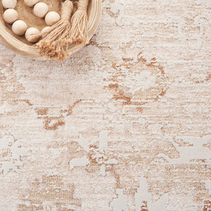 Safavieh Romance Transitional Ivory Runner With Beige & Rust Accents — Low-Profile, Durable Polyester Pile For Hallways 2'-0" x 8'-0" ROM316A-28