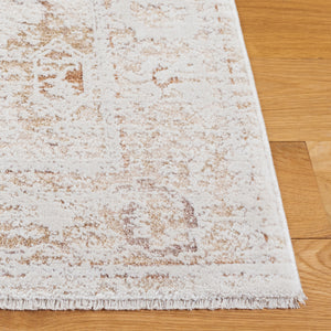 Safavieh Romance Transitional Ivory Runner With Beige & Rust Accents — Low-Profile, Durable Polyester Pile For Hallways 2'-0" x 8'-0" ROM316A-28
