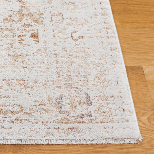 Safavieh Romance Transitional Ivory Runner With Beige & Rust Accents — Low-Profile, Durable Polyester Pile For Hallways 2'-0" x 8'-0" ROM316A-28