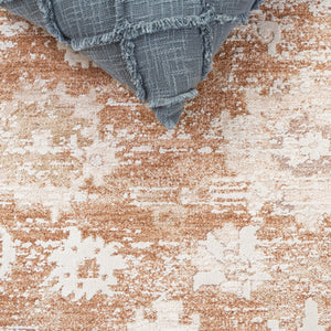 Safavieh Romance Low-Profile Power-Loomed Rug In Rust Beige Ivory — Durable Polyester, Transitional Style, Easy Care 9'-0" x 12'-0" ROM316P-9