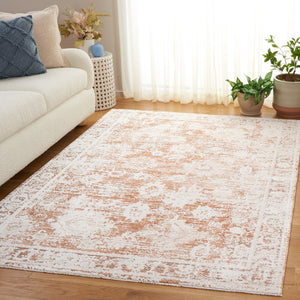 Safavieh Romance Low‑Profile Power‑Loomed Runner In Rust & Beige‑Ivory — Transitional, Durable, Easy‑Care Elegance 2'-0" x 8'-0" ROM316P-28