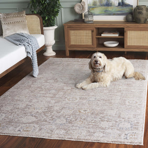 Safavieh Romance Low-Profile Taupe And Ivory Area Rug — Transitional Power-Loomed Turkish Design, Durable Comfort 9'-0" x 12'-0" ROM318E-9