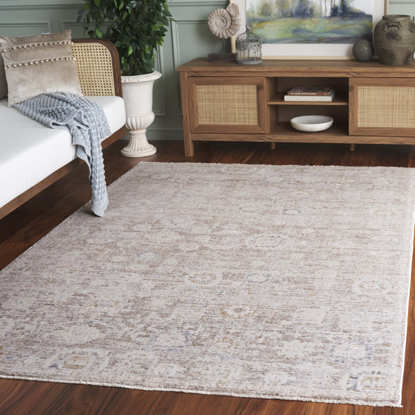 Safavieh Romance Low-Profile Taupe And Ivory Area Rug — Transitional Power-Loomed Turkish Design, Durable Comfort 9'-0" x 12'-0" ROM318E-9