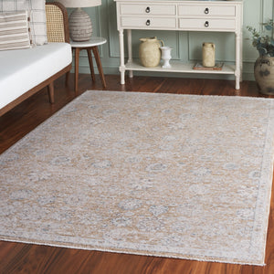 Safavieh Romance Neutral Beige Ivory Area Rug — Low-Profile Soft Polyester Pile, Power-Loomed Transitional Elegance 5'-3" x 7'-6" ROM320B-5