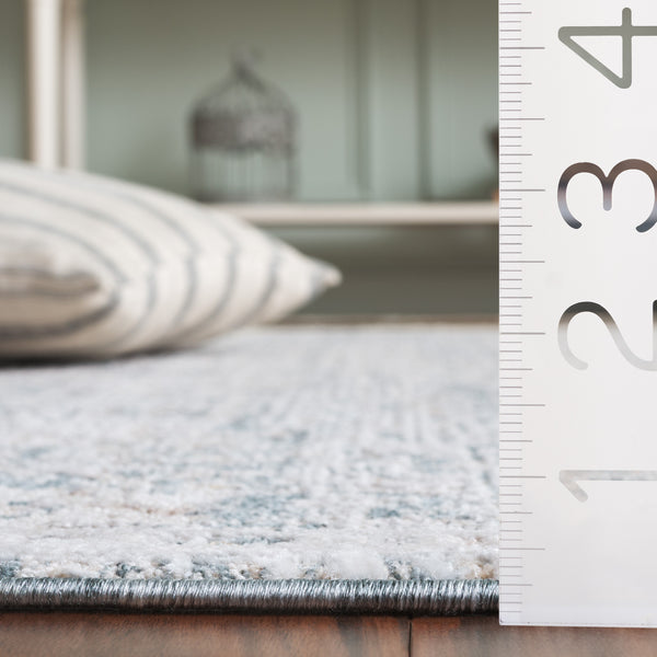 Safavieh Romance Transitional Blue And Ivory Area Rug — Turkish Power-Loomed Polyester, Soft Durable Anchor 9'-0" x 12'-0" ROM320M-9