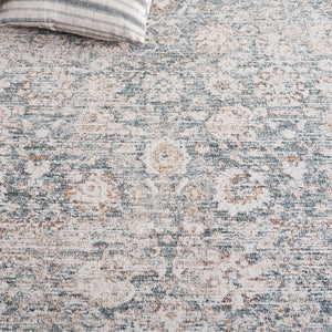 Safavieh Romance Transitional Blue And Ivory Area Rug — Turkish Power-Loomed Polyester, Soft Durable Anchor 9'-0" x 12'-0" ROM320M-9
