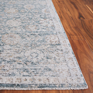 Safavieh Romance Transitional Blue And Ivory Area Rug — Low-Profile Polyester Pile, Power-Loomed Turkish Craftsmanship 5'-3" x 7'-6" ROM320M-5