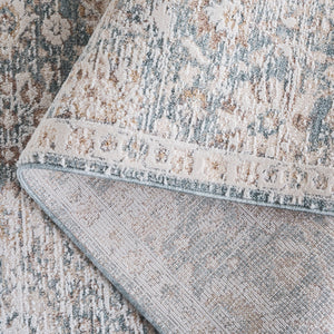 Safavieh Romance Transitional Blue And Ivory Area Rug — Turkish Power-Loomed Polyester, Soft Durable Anchor 9'-0" x 12'-0" ROM320M-9
