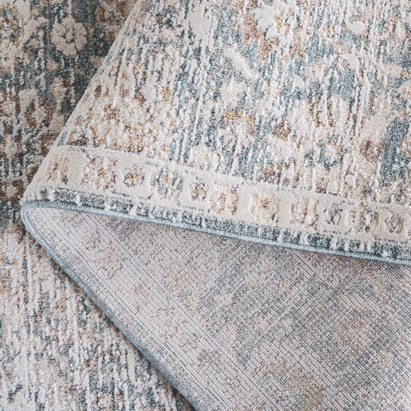 Safavieh Romance Transitional Blue And Ivory Area Rug — Turkish Power-Loomed Polyester, Soft Durable Anchor 9'-0" x 12'-0" ROM320M-9