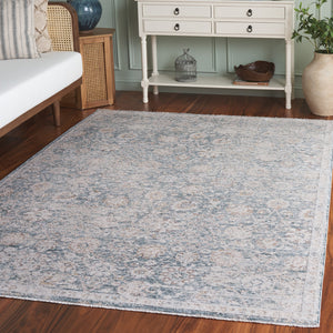Safavieh Romance Elegant Blue & Ivory Runner Rug, Low-Profile Power-Loomed Polyester Pile For High-Traffic Areas 2'-0" x 8'-0" ROM320M-28