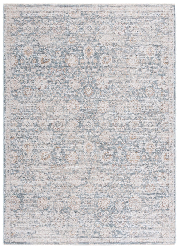 Safavieh Romance Transitional Blue And Ivory Area Rug — Low-Profile Polyester Pile, Power-Loomed Turkish Craftsmanship 5'-3" x 7'-6" ROM320M-5