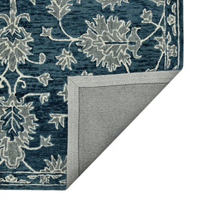 Amer Rugs Romania Hand-hooked Floral Area Rug In Luxurious Wool, Perfect For Stylish Home Décor And Comfort Navy Wool Rom40203
