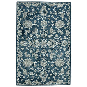 Amer Rugs Romania Hand-hooked Floral Area Rug In Luxurious Wool, Perfect For Stylish Home Décor And Comfort Navy Wool Rom40203