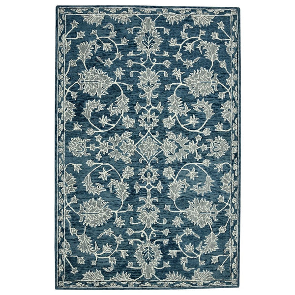 Amer Rugs Romania Hand-hooked Floral Area Rug In Luxurious Wool, Perfect For Stylish Home Décor And Comfort Navy Wool Rom40203