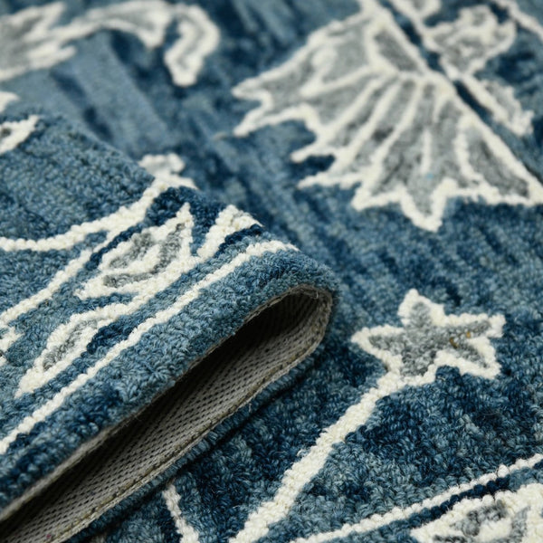 Amer Rugs Romania Hand-hooked Floral Area Rug In Luxurious Wool, Perfect For Stylish Home Décor And Comfort Navy Wool Rom40203