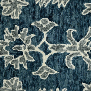 Amer Rugs Romania Hand-hooked Floral Area Rug In Luxurious Wool, Perfect For Stylish Home Décor And Comfort Navy Wool Rom40203