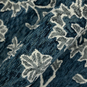Amer Rugs Romania Hand-hooked Floral Area Rug In Luxurious Wool, Perfect For Stylish Home Décor And Comfort Navy Wool Rom40203