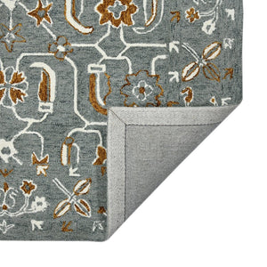 Amer Rugs Romania Hand-hooked Floral Area Rug In Luxurious Wool, Perfect For Stylish Home Décor And Comfort Orange,Gray Wool Rom50203