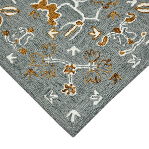 Amer Rugs Romania Hand-hooked Floral Area Rug In Luxurious Wool, Perfect For Stylish Home Décor And Comfort Orange,Gray Wool Rom50203