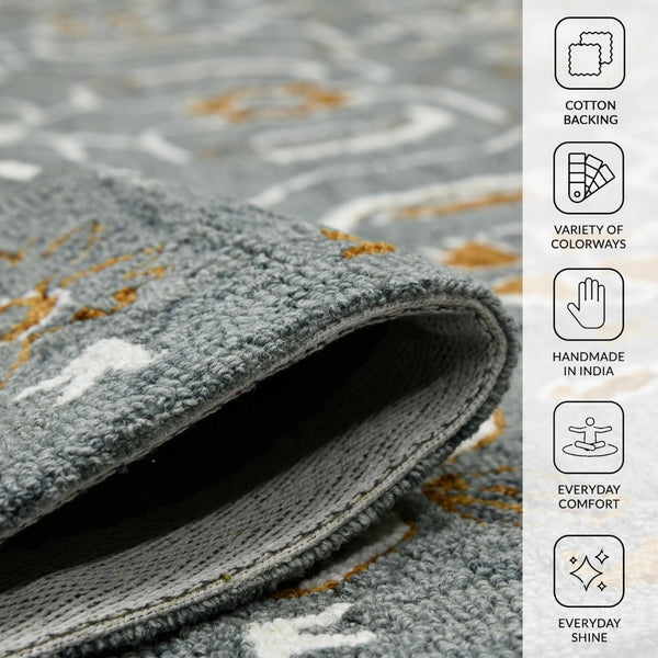 Amer Rugs Romania Hand-hooked Floral Area Rug In Luxurious Wool, Perfect For Stylish Home Décor And Comfort Orange,Gray Wool Rom50203