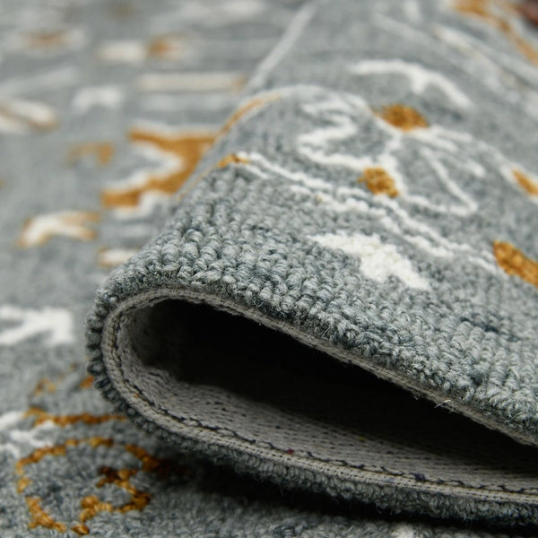 Amer Rugs Romania Hand-hooked Floral Area Rug In Luxurious Wool, Perfect For Stylish Home Décor And Comfort Orange,Gray Wool Rom50203