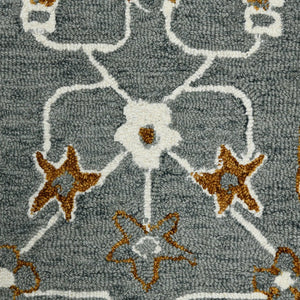 Amer Rugs Romania Hand-hooked Floral Area Rug In Luxurious Wool, Perfect For Stylish Home Décor And Comfort Orange,Gray Wool Rom50203