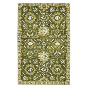 Amer Rugs Romania Hand-hooked Floral Area Rug In Luxurious Wool, Perfect For Stylish Home Décor And Comfort Olive Green Wool Rom60203