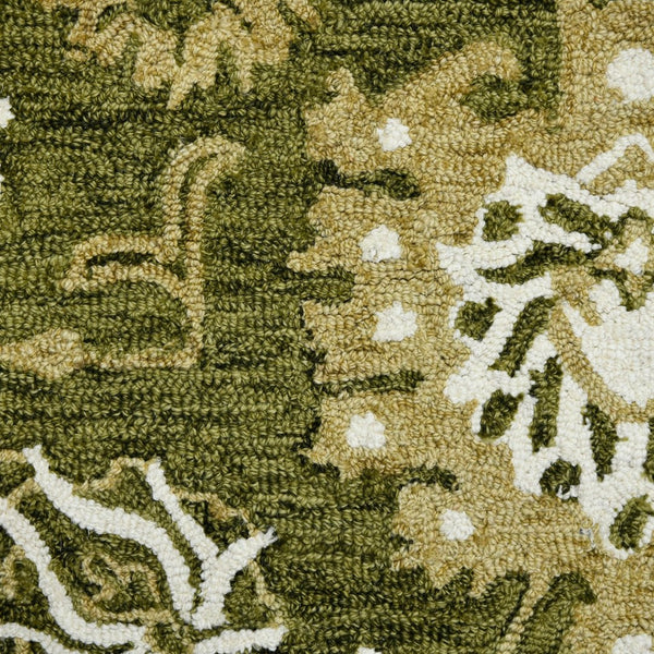Amer Rugs Romania Hand-hooked Floral Area Rug In Luxurious Wool, Perfect For Stylish Home Décor And Comfort Olive Green Wool Rom60203