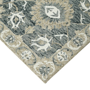 Amer Rugs Romania Hand-hooked Floral Area Rug In Luxurious Wool, Perfect For Stylish Home Décor And Comfort Gray Wool Rom70203