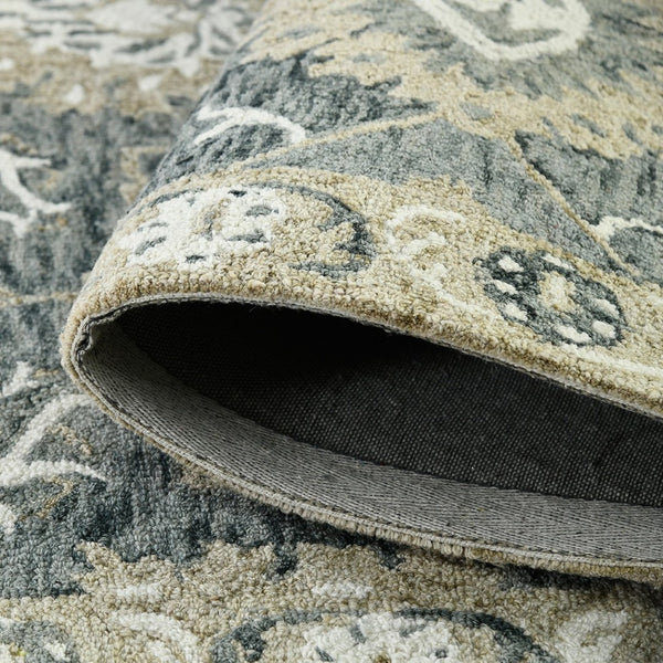 Amer Rugs Romania Hand-hooked Floral Area Rug In Luxurious Wool, Perfect For Stylish Home Décor And Comfort Gray Wool Rom70203