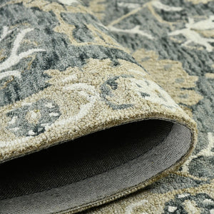 Amer Rugs Romania Hand-hooked Floral Area Rug In Luxurious Wool, Perfect For Stylish Home Décor And Comfort Gray Wool Rom70203