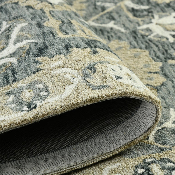 Amer Rugs Romania Hand-hooked Floral Area Rug In Luxurious Wool, Perfect For Stylish Home Décor And Comfort Gray Wool Rom70203