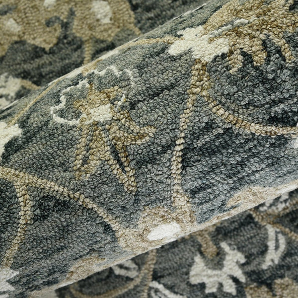 Amer Rugs Romania Hand-hooked Floral Area Rug In Luxurious Wool, Perfect For Stylish Home Décor And Comfort Gray Wool Rom70203