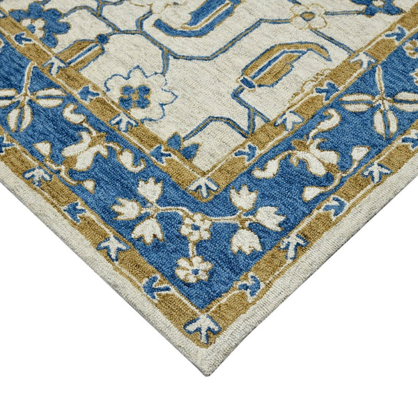 Amer Rugs Romania Hand-hooked Floral Area Rug In Luxurious Wool, Perfect For Stylish Home Décor And Comfort Royal Blue Wool Rom80203