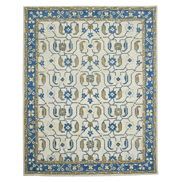 Amer Rugs Romania Hand-hooked Floral Area Rug In Luxurious Wool, Perfect For Stylish Home Décor And Comfort Royal Blue Wool Rom80203