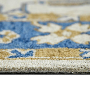 Amer Rugs Romania Hand-hooked Floral Area Rug In Luxurious Wool, Perfect For Stylish Home Décor And Comfort Royal Blue Wool Rom80203
