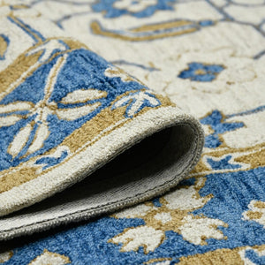 Amer Rugs Romania Hand-hooked Floral Area Rug In Luxurious Wool, Perfect For Stylish Home Décor And Comfort Royal Blue Wool Rom80203