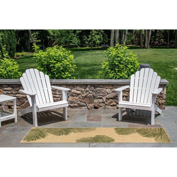 Trans Ocean Liora Manne Carmel Palm Indoor/Outdoor Area Rug – Tropical Botanical Leaf Design For Any Space Green Polypropylene,Polyester Crer5843906