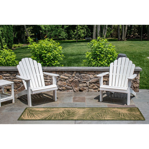 Trans Ocean Liora Manne Carmel Fronds Botanical Indoor/Outdoor Area Rug - Elegant Transitional Design For Any Space Green Polypropylene,Polyester Crer8847406