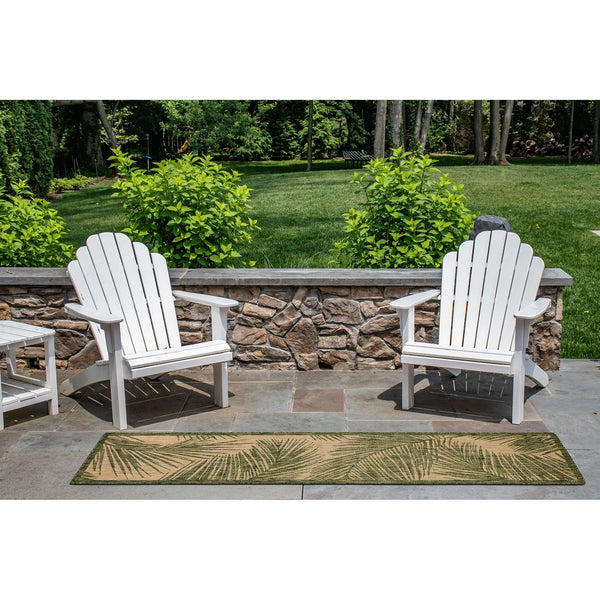 Trans Ocean Liora Manne Carmel Fronds Botanical Indoor/Outdoor Area Rug - Elegant Transitional Design For Any Space Green Polypropylene,Polyester Crer8847406