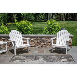 Trans Ocean Liora Manne Carmel Fronds Botanical Indoor/Outdoor Area Rug - Elegant Transitional Design For Any Space Black Polypropylene,Polyester Crer5847448