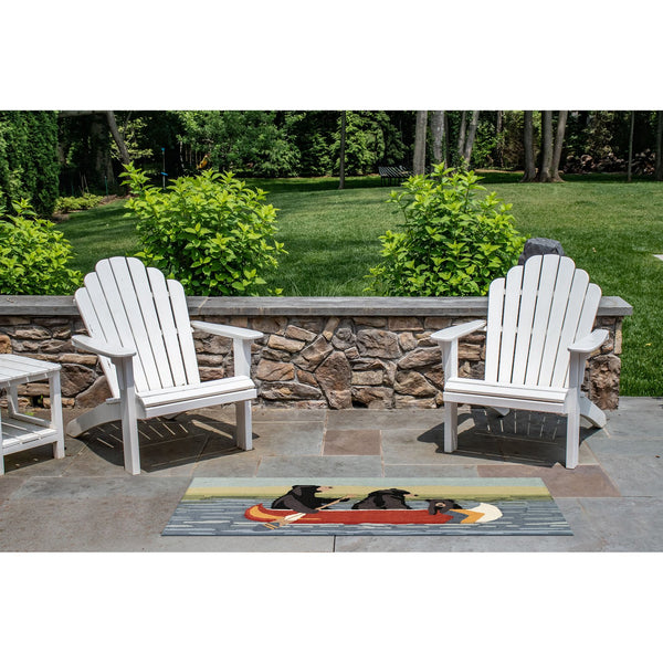 Trans Ocean Liora Manne Frontporch Are We Bear Yet? Fun Indoor/Outdoor Rug With Playful Canoeing Bears Design Blue Polyester,Acrylic Ftpr5189203