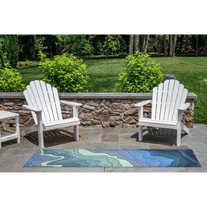 Trans Ocean Liora Manne Ravella Mykonos Indoor/Outdoor Area Rug - Coastal Contemporary Design For Any Space Blue Polypropylene,Acrylic Rvlr8226703