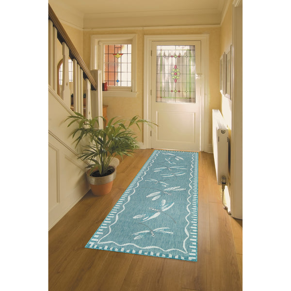 Trans Ocean Liora Manne Carmel Dragonfly Indoor/Outdoor Area Rug – Vibrant Nature Design For Stylish Spaces Blue Polypropylene,Polyester Crer8844004