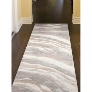 Trans Ocean Liora Manne Fiord Wave Indoor Area Rug – Contemporary Geometric Design In Soft Earth Tones Gold Polyester Fidr8632309