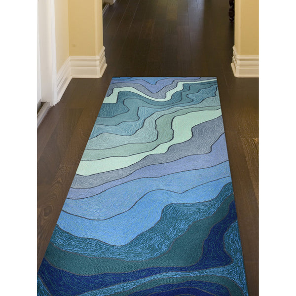 Trans Ocean Liora Manne Ravella Mykonos Indoor/Outdoor Area Rug - Coastal Contemporary Design For Any Space Blue Polypropylene,Acrylic Rvlr8226703